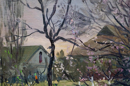 Oil painting Evening in the village by Solodovnikov Aleksey Pavlovich