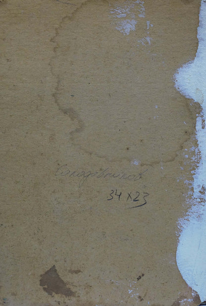 Back of beige textured canvas by Solodovnikov Aleksey Pavlovich