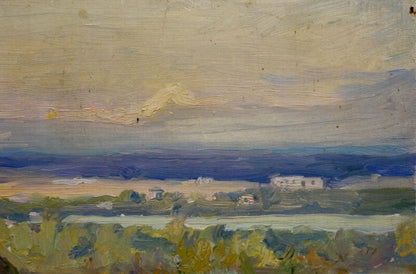 Oil painting Spring day by Ivan Makarovich Gonchar hazy landscape