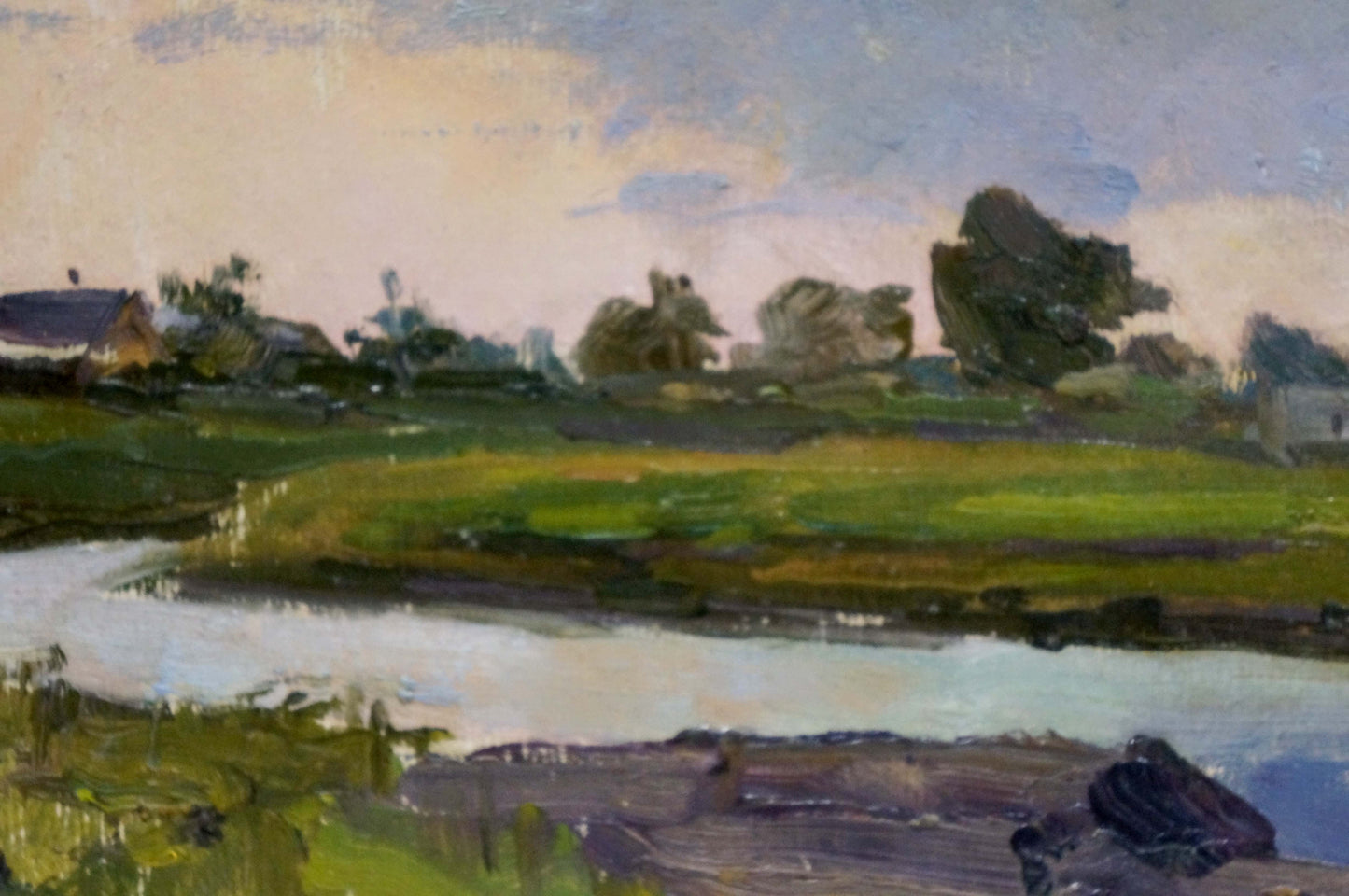 Oil painting River Twilight by Karp Demyanovich Trohimenko