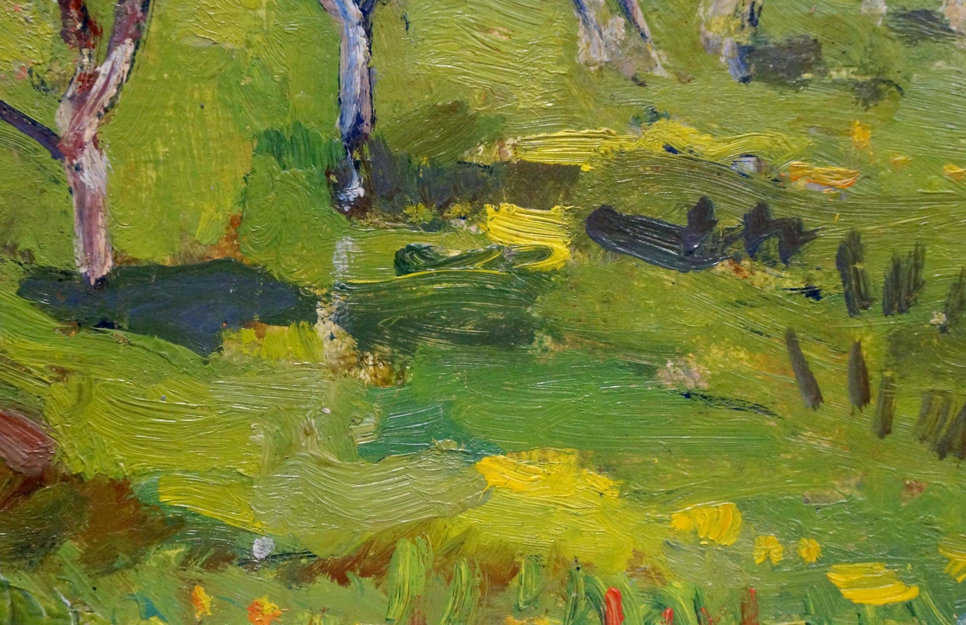 Oil painting Summer hot day by Bakaev Sergey Ivanovich, vibrant green landscape
