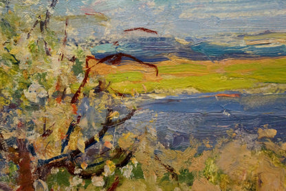 Impressionistic oil painting by Bakaev Sergey Ivanovich, summer hot day landscape