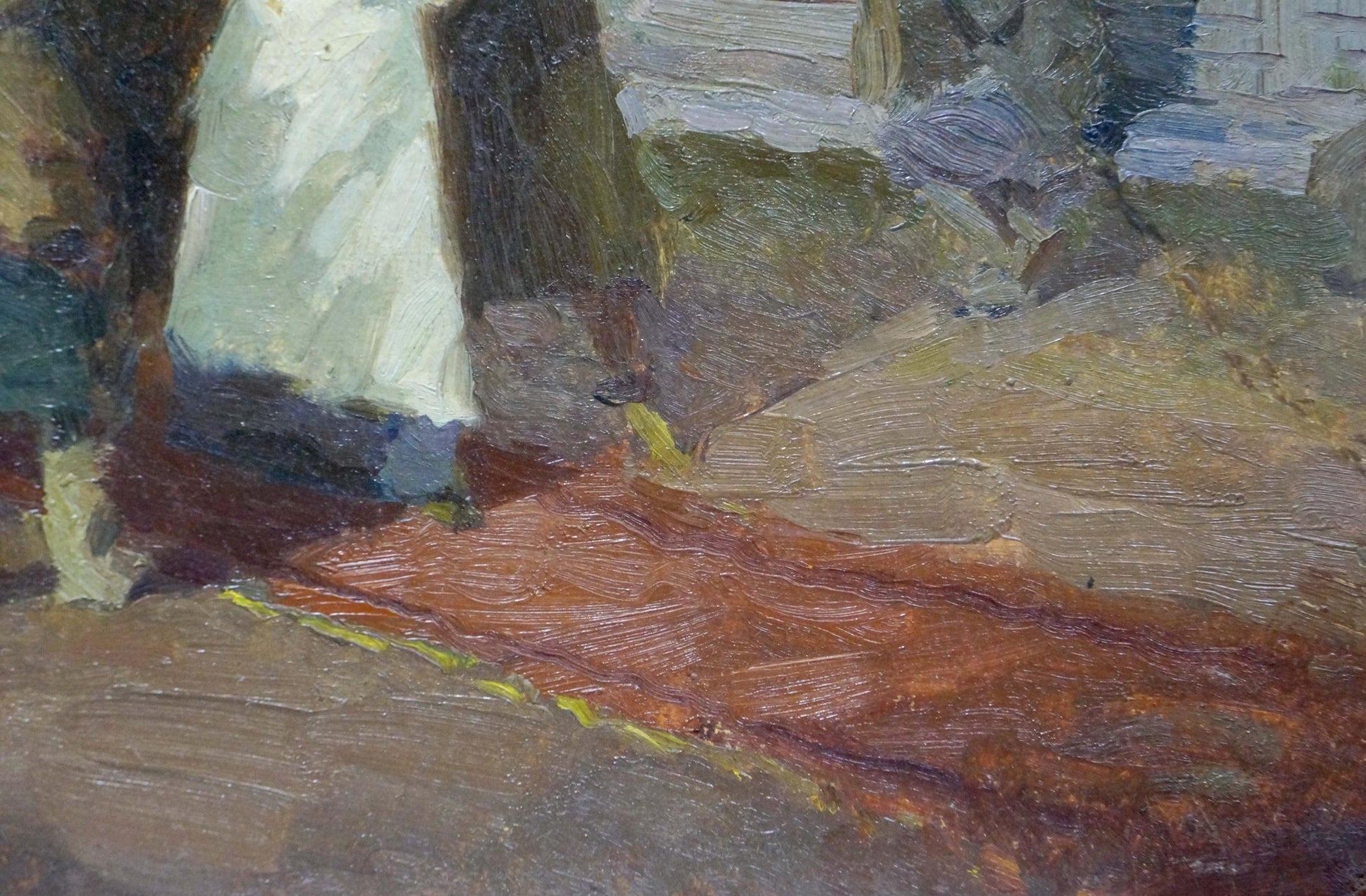 Oil painting portrait of people by Semenov A. N. in earth tones