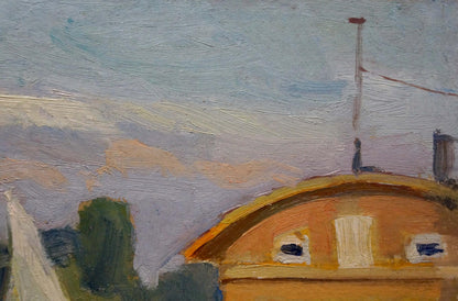 Oil painting by Yacht Buryachok Nikolay Ivanovich: warm orange-roofed building