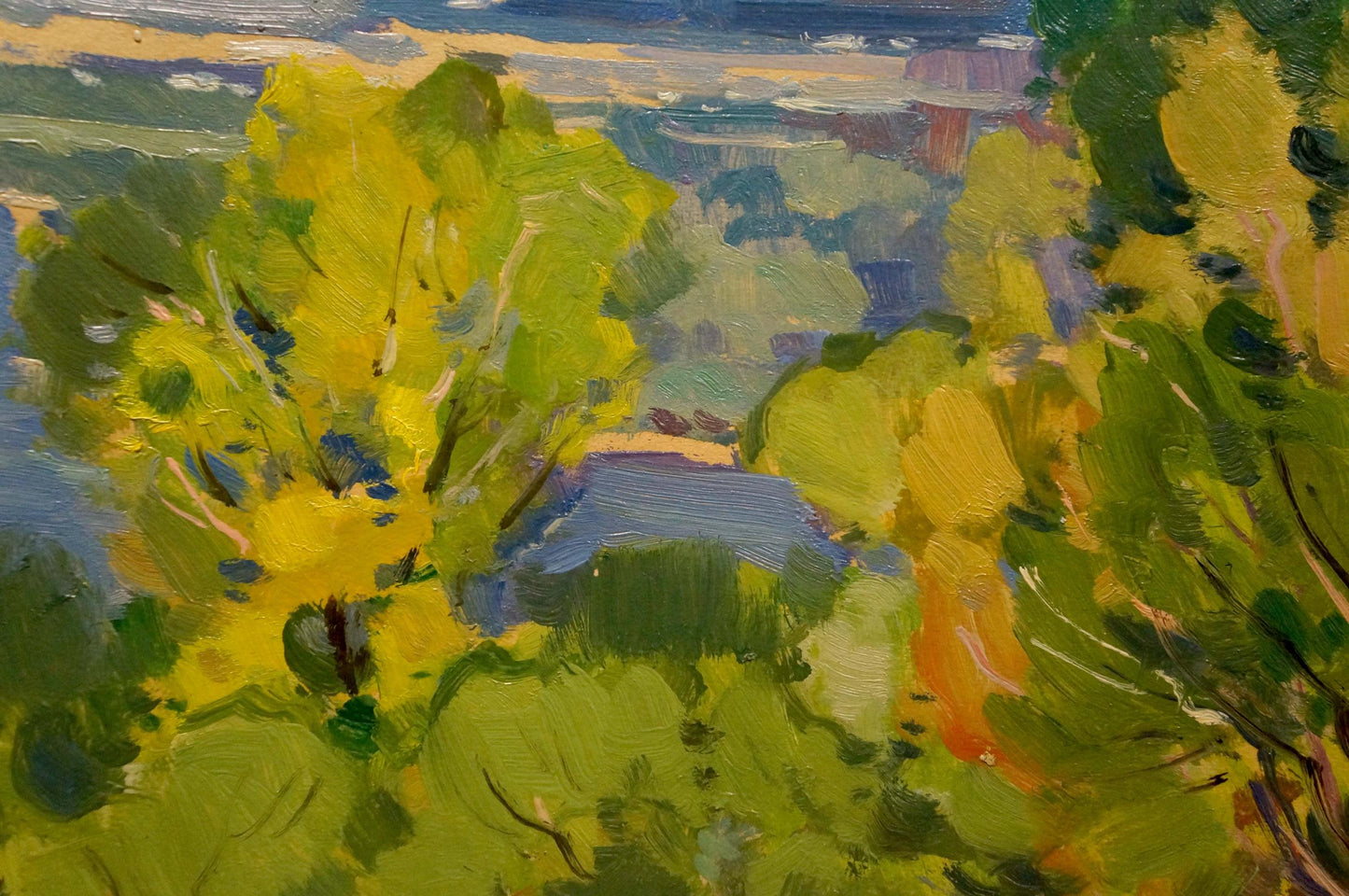 Vibrant impressionistic summer landscape oil painting by Buryachok Nikolay Ivanovich