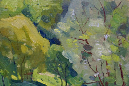 Vibrant impressionist oil painting of foliage by Buryachok Nikolay Ivanovich