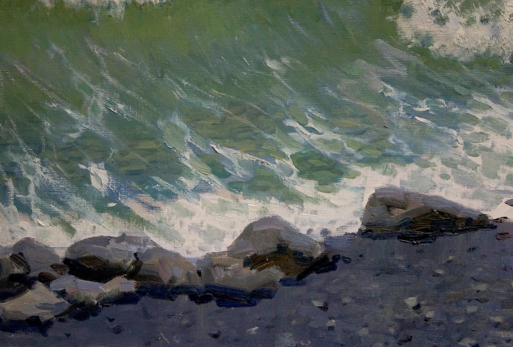 Oil painting Seascape by Puzyrkov Viktor Grigorievich, waves on rocks