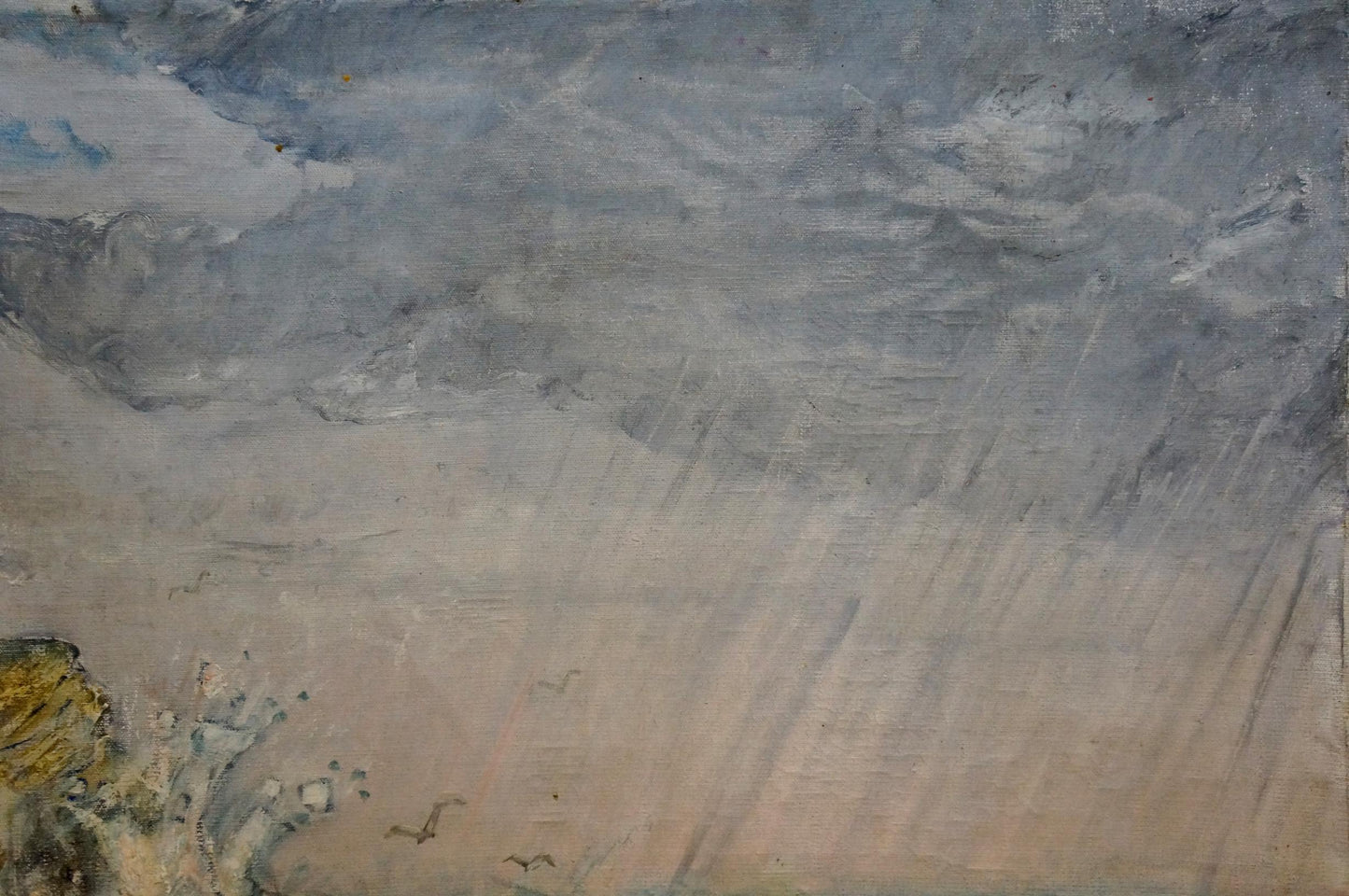 Textured impressionistic oil painting of stormy seascape by Strelnikov Aleksey Vladimirovich