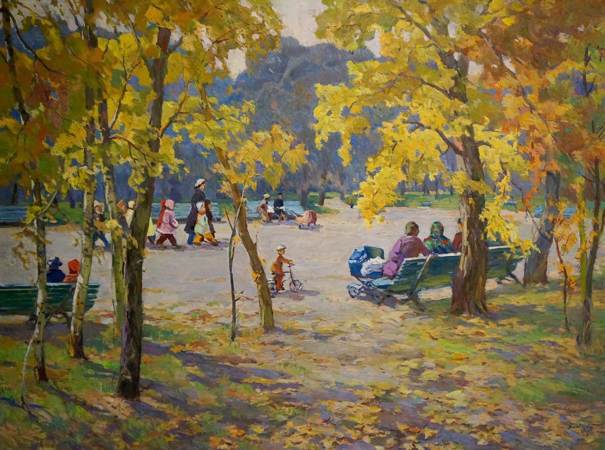 Oil painting Autumn in the park by Elbert Viktor Davydovich