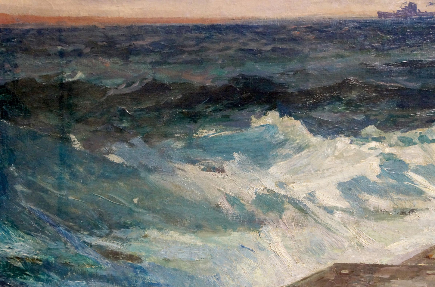 Stormy ocean waves oil painting by Ivan Dmitrievich Zakharov