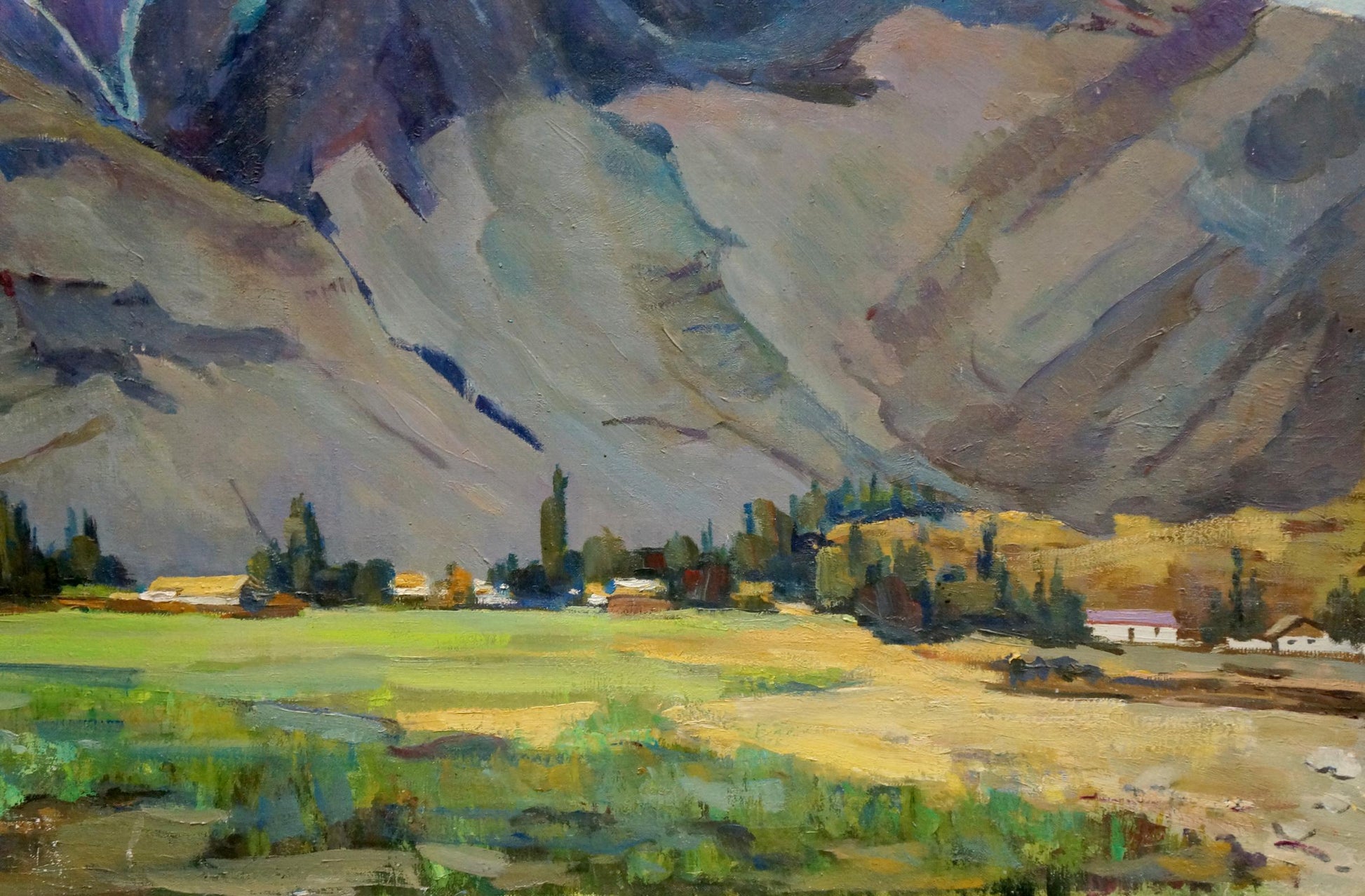 Oil painting of mountain landscape by Buryak V.V. in earthy tones