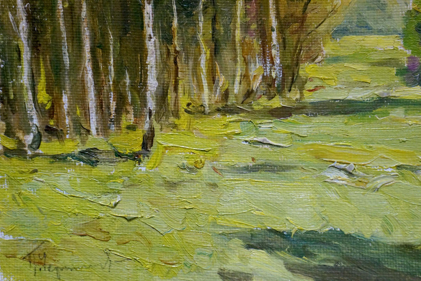 Oil painting of forest landscape by Petr Chernyshevsky