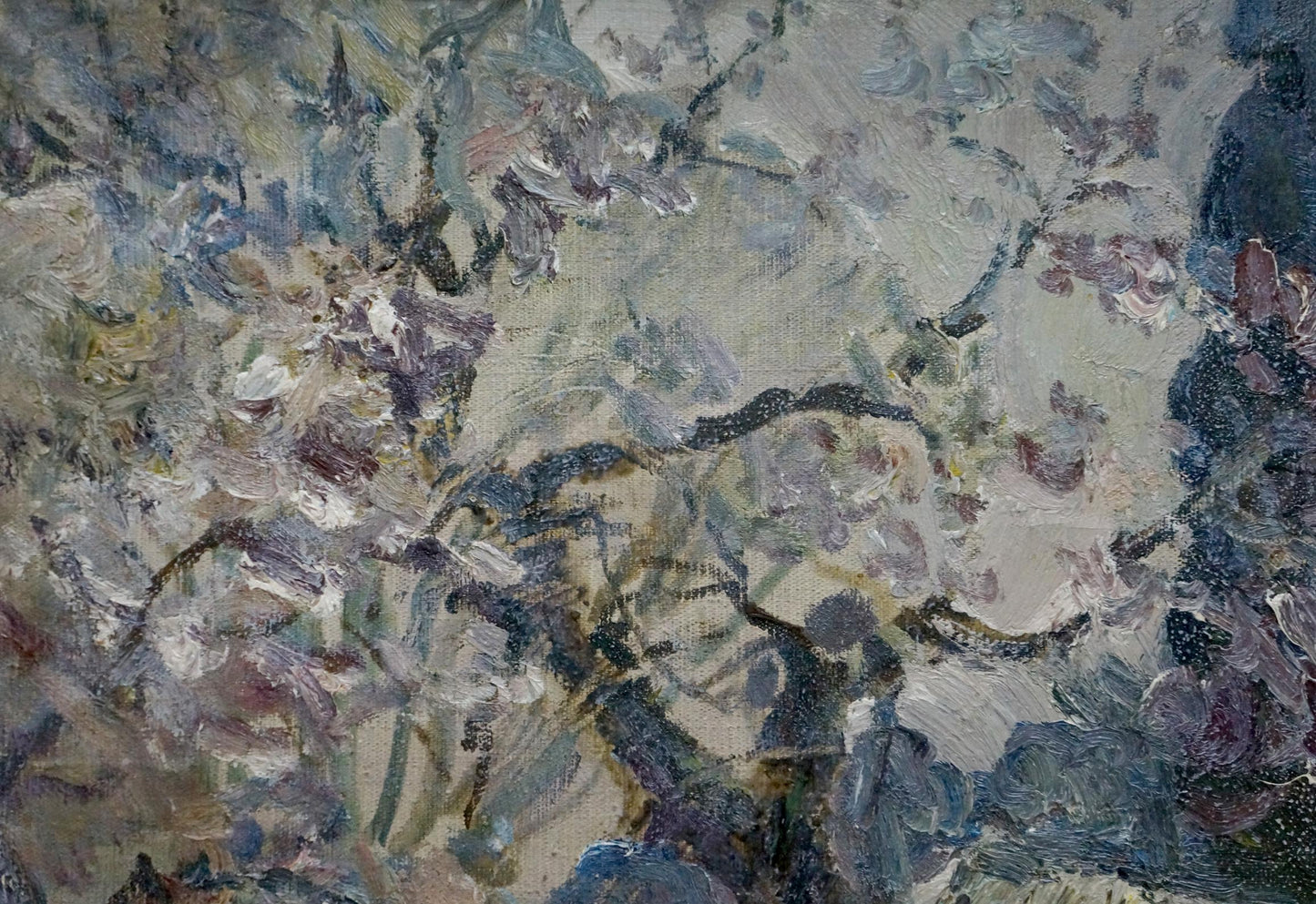 Impressionistic oil painting of spring landscape by Khan Nikolay Alekseevich