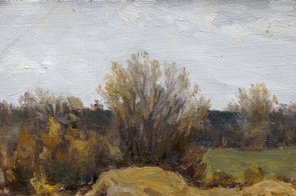 Textured oil painting of landscape by Petr Akimovich Chernyshevsky Field