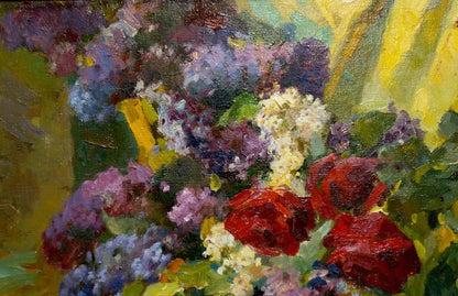 Oil painting Still life by Logvinyuk Alexander Semenovich: vibrant roses, blossoms
