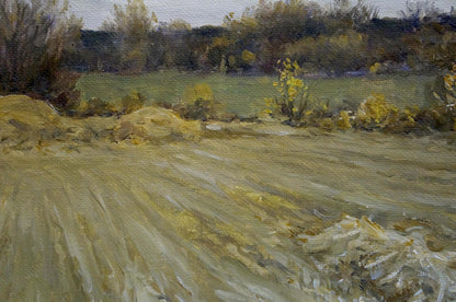 Textured impressionistic oil painting of rural landscape by Petr Akimovich Chernyshevsky