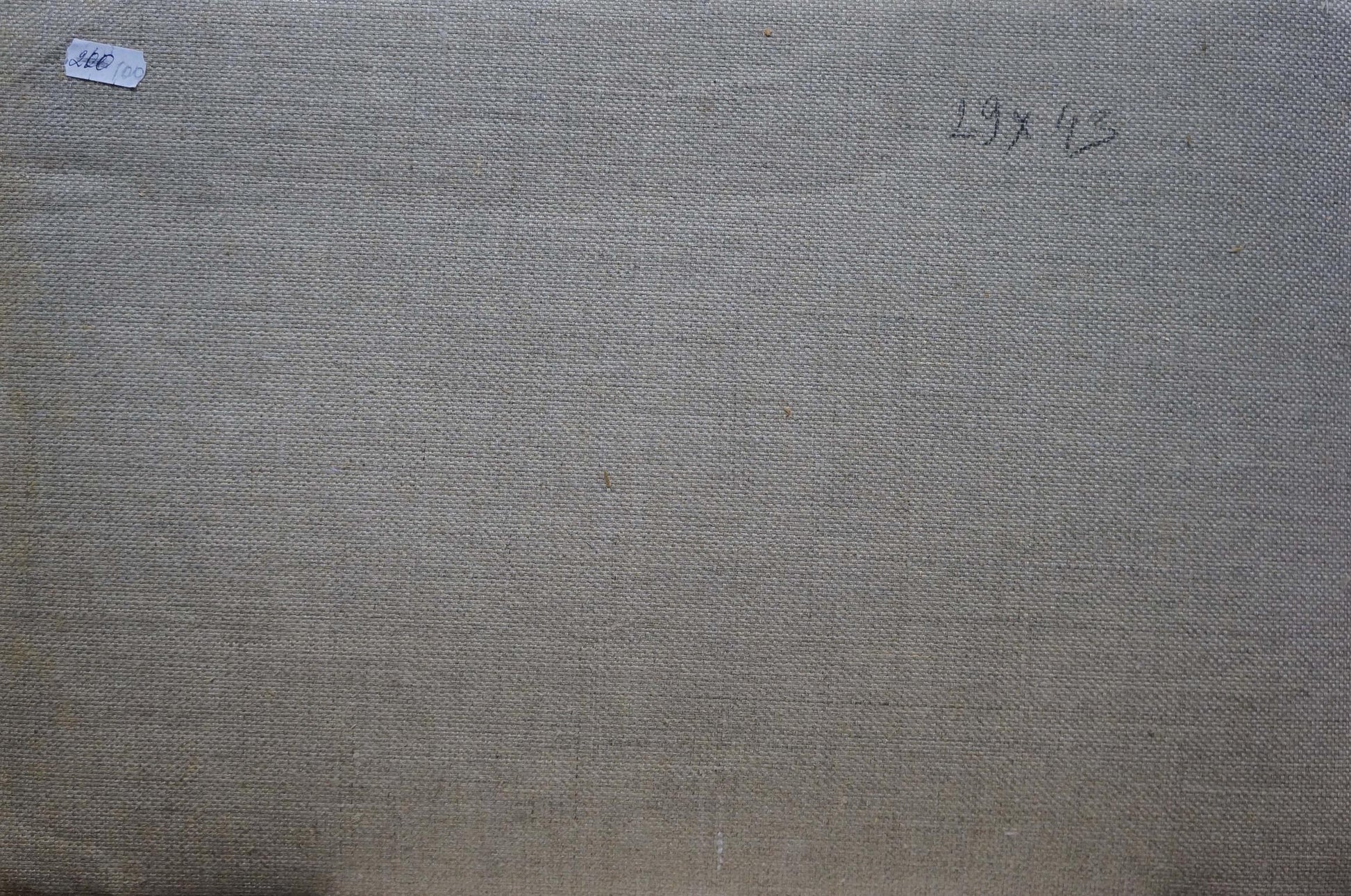 Textured neutral-toned canvas back of Oil painting Field Chernyshevsky Petr Akimovich