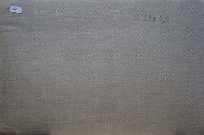 Textured neutral-toned canvas back of Oil painting Field Chernyshevsky Petr Akimovich