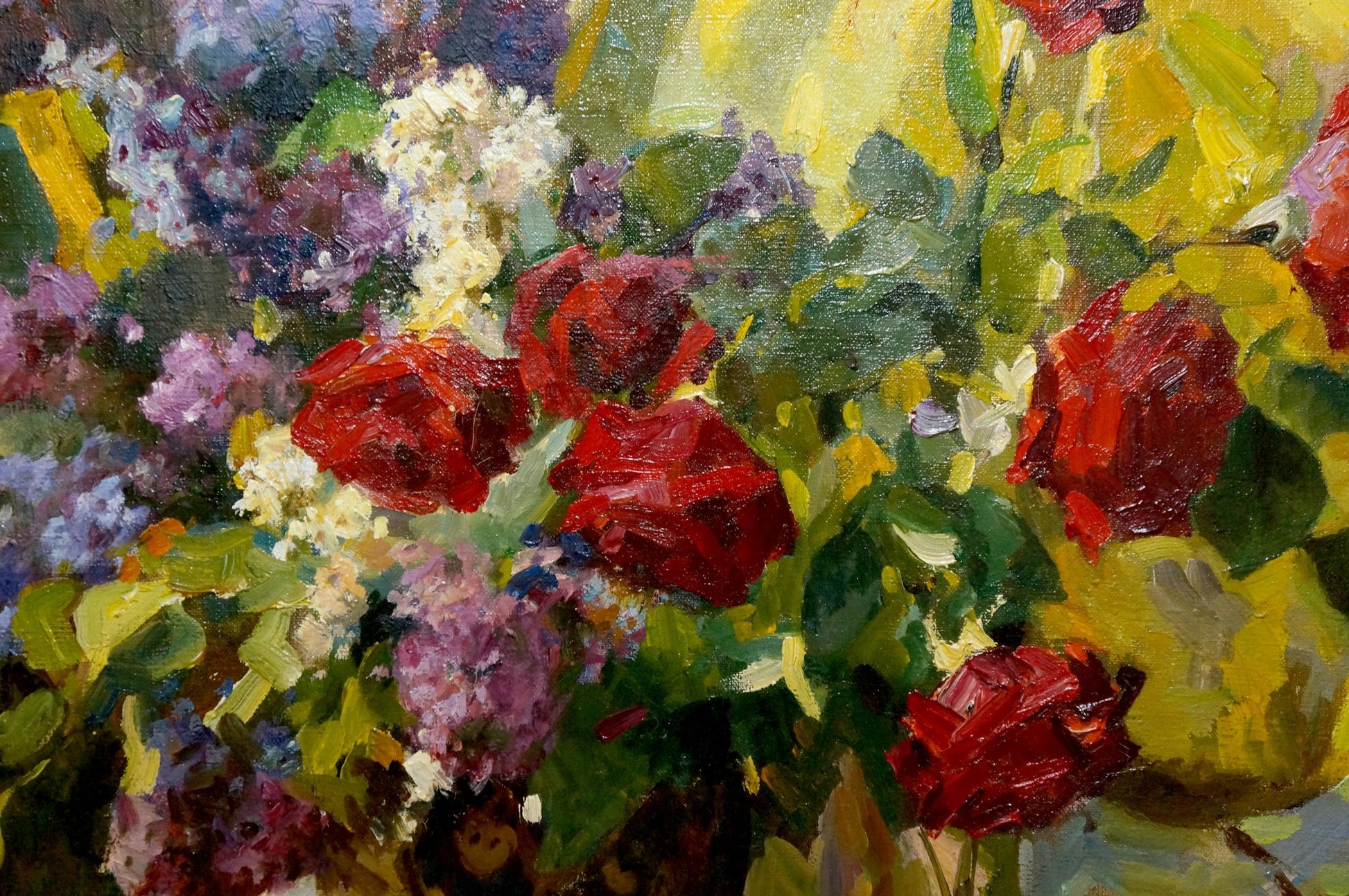 Oil painting Still life by Logvinyuk Alexander Semenovich: vibrant red roses