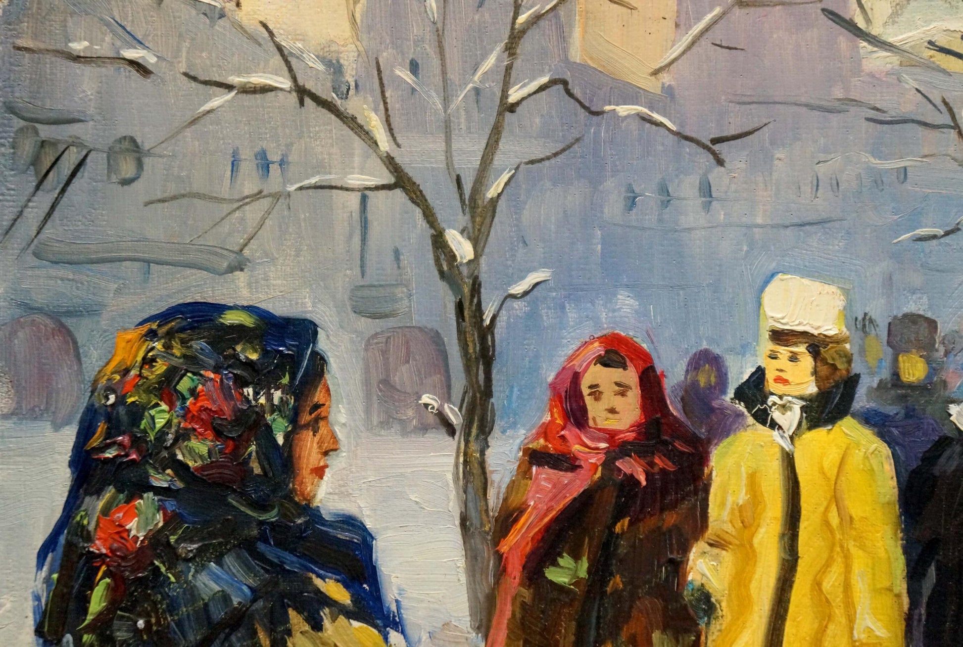Vibrant impressionistic winter oil painting by Popov Igor Alexandrovich for baptism