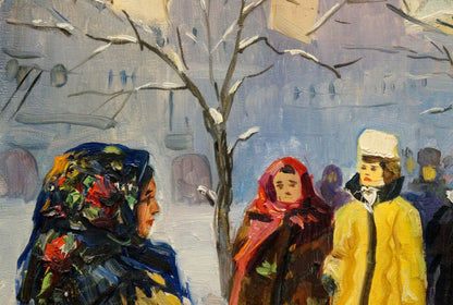 Vibrant impressionistic winter oil painting by Popov Igor Alexandrovich for baptism