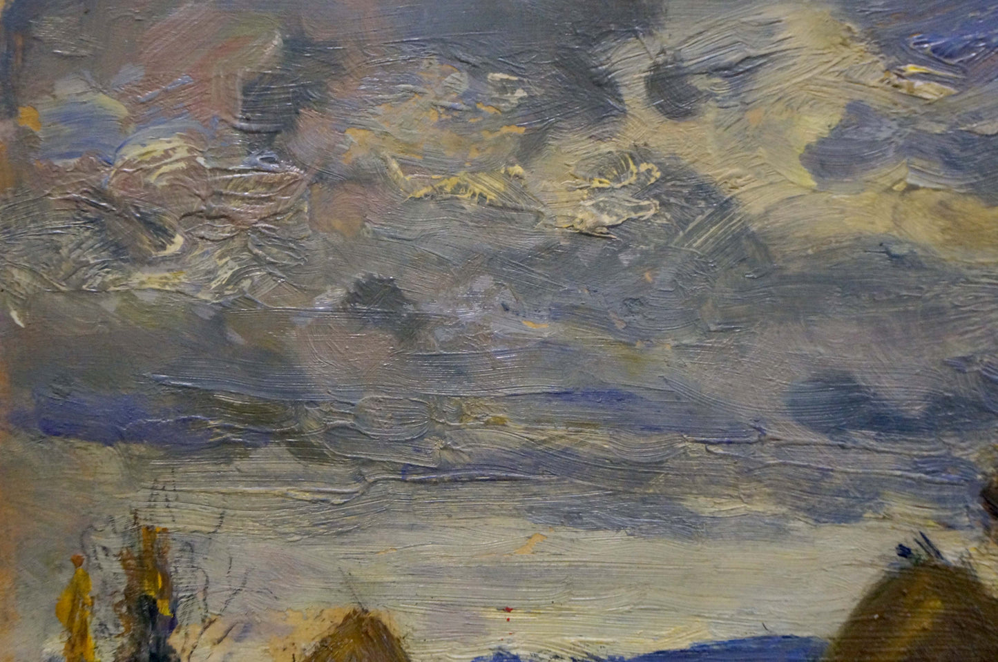 Oil painting Haystacks by Popov Igor Alexandrovich textured sky