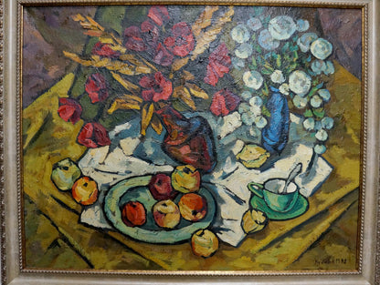 Oil painting Flowers and apples by Kublik Mikhail Alekseevich