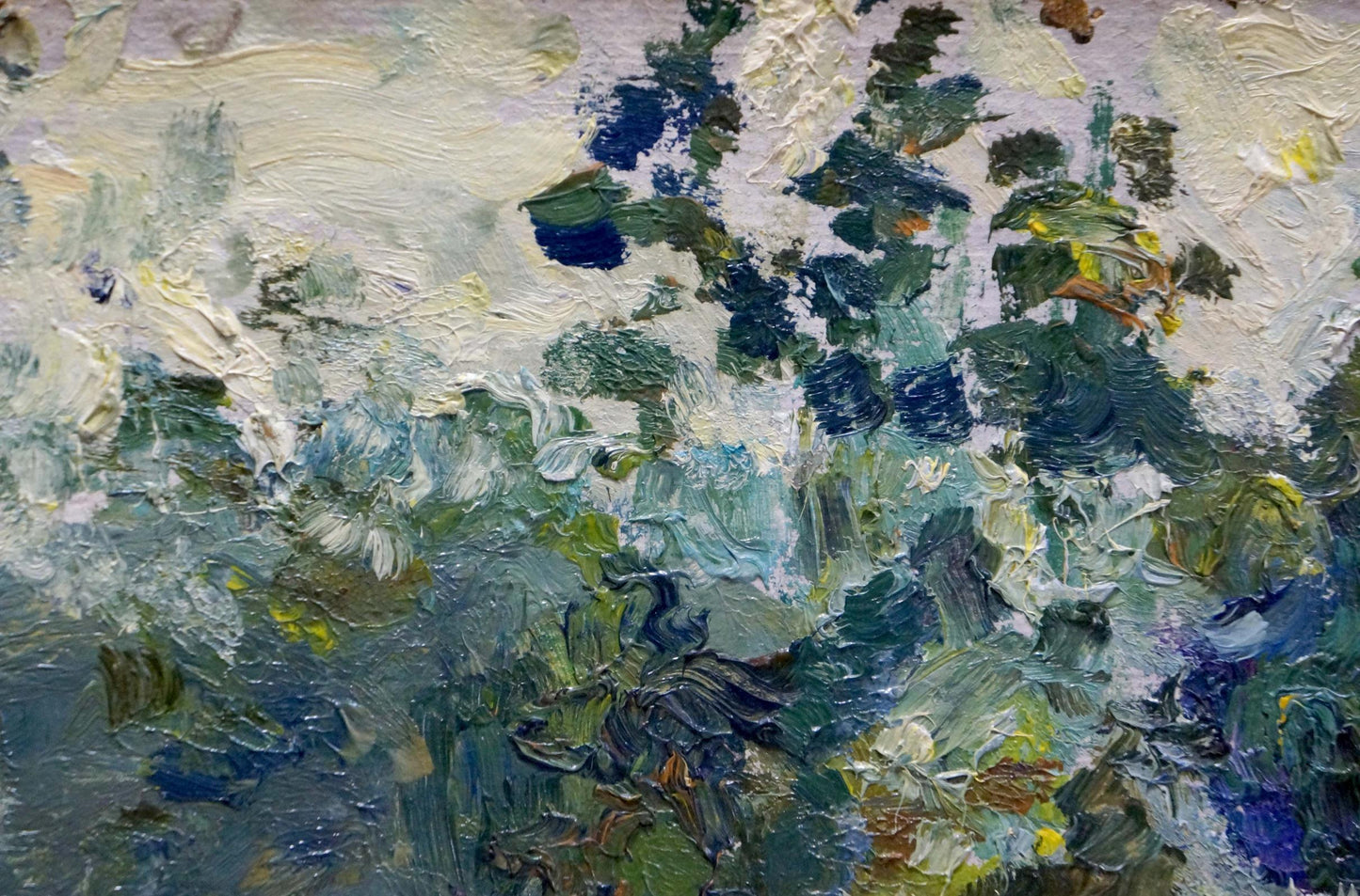 Impressionistic oil painting In the Woods by Igor Popov lush abstract landscape