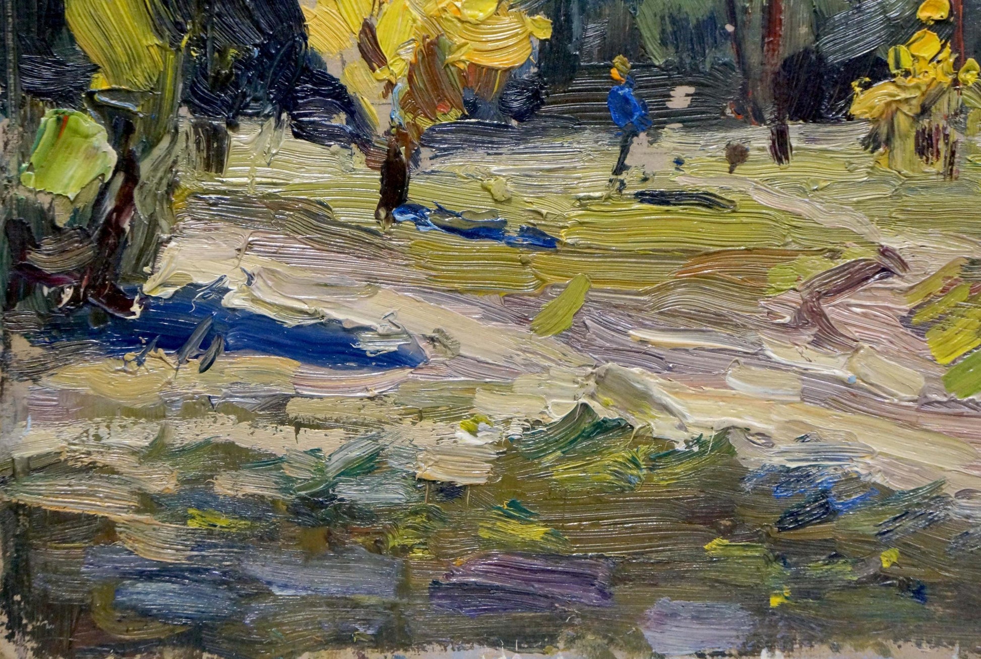 Vibrant impressionist oil painting Golden autumn by Popov Igor Alexandrovich