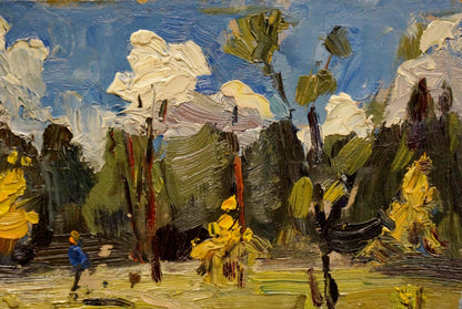 Impasto oil painting Golden autumn by Popov Igor Alexandrovich