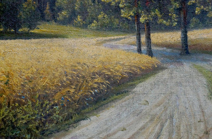 Oil painting Forest edge Tolkachevsky I: winding path in wheat fields