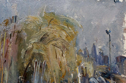 Oil painting Yacht club Vadim Petrovich Karpov abstract urban landscape
