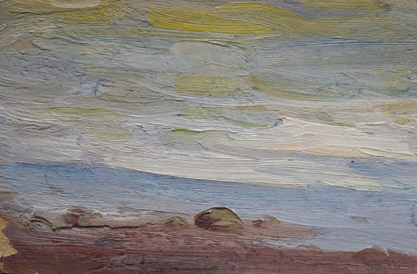 Textured impressionistic oil painting Volga by Strelov Arkady Efimovich