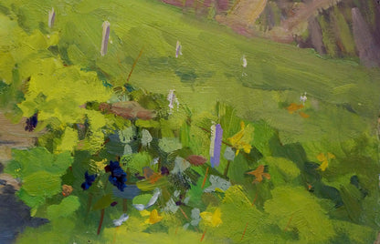Oil painting Vineyards by Stremsky Alexander Ivanovich with vibrant green foliage