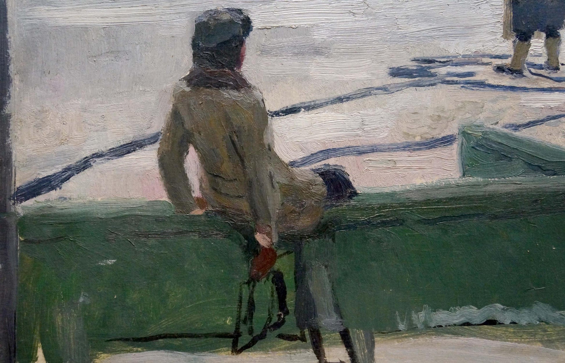 Sergey Alekseevich Grigoriev's oil painting titled "At the Stadium"
