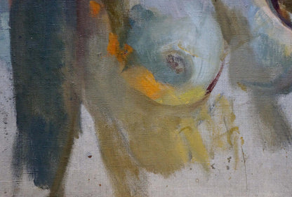 Impressionistic oil painting of female figure breast by Volsky Petr Dmitrievich