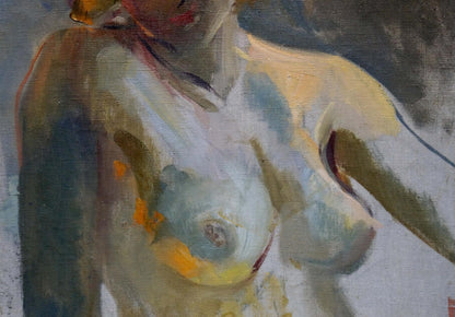 Abstract oil portrait of female figure by Volsky Petr Dmitrievich