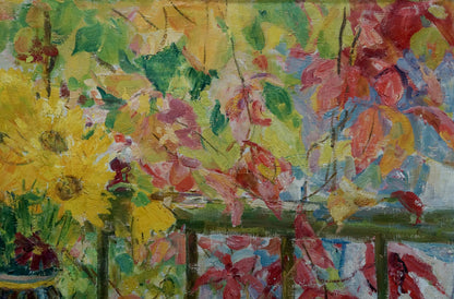 Vibrant yellow sunflowers oil painting by Evgeny Volobuev