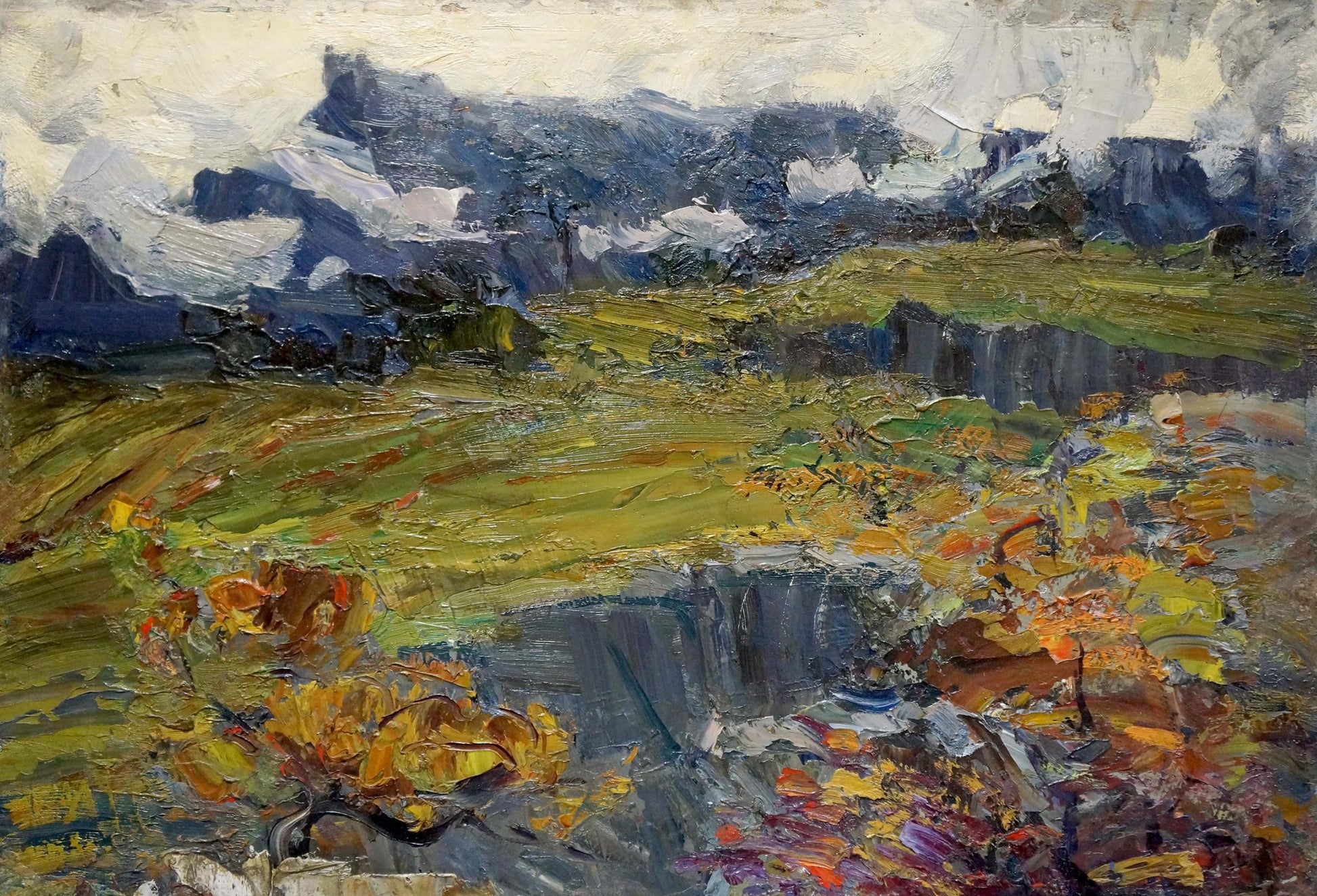 Oil painting by Stremsky Alexander Ivanovich: impressionistic mountain landscape