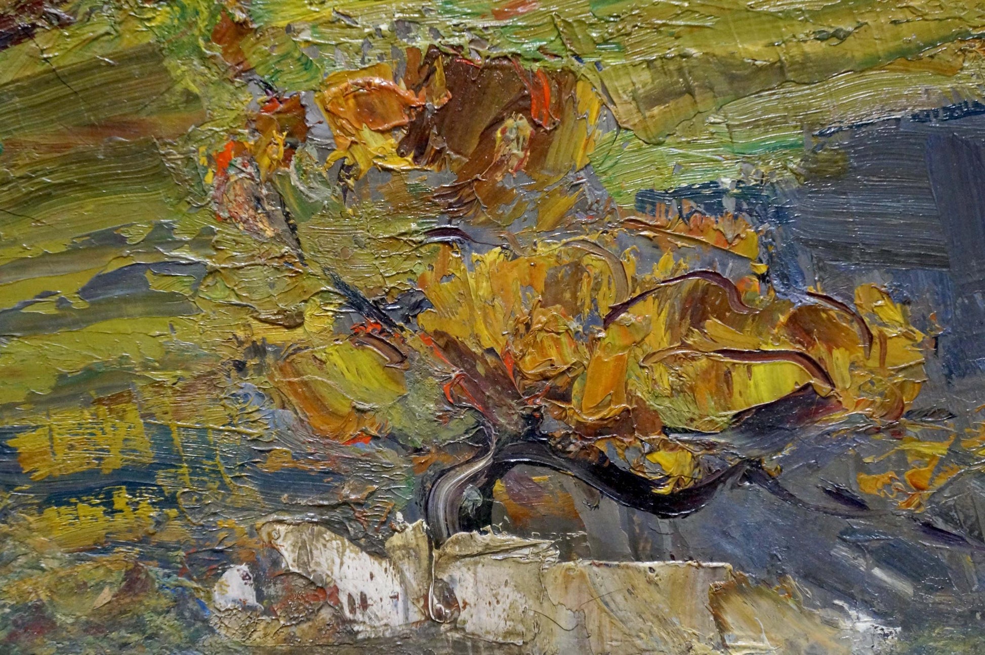 Oil painting of vibrant impressionistic tree by Stremsky Alexander Ivanovich