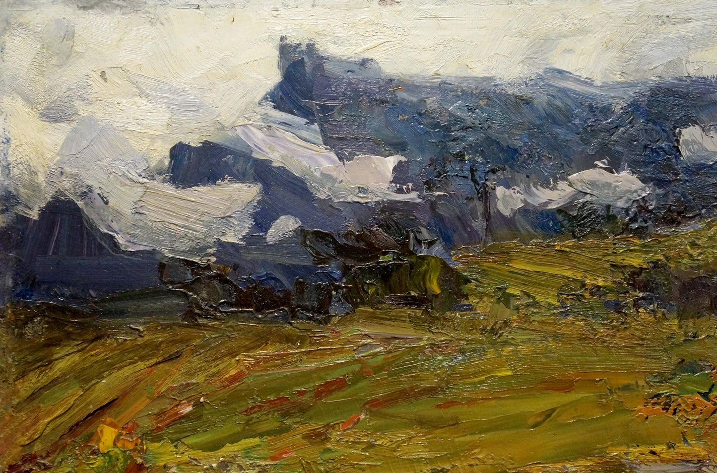 Oil painting of rugged mountains by Stremsky Alexander Ivanovich