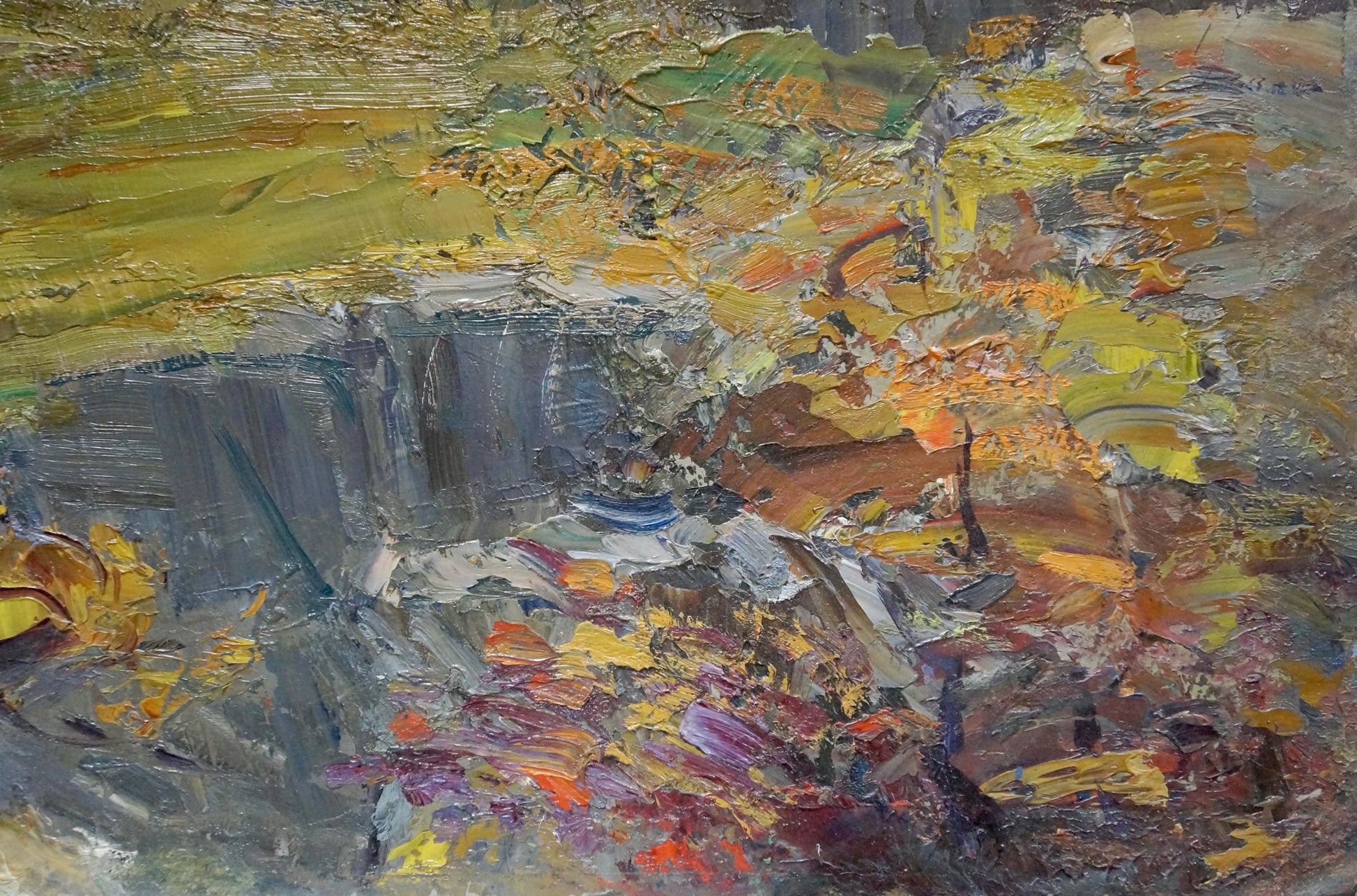 Oil painting of autumn mountain landscape by Stremsky Alexander Ivanovich