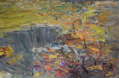 Oil painting of autumn mountain landscape by Stremsky Alexander Ivanovich