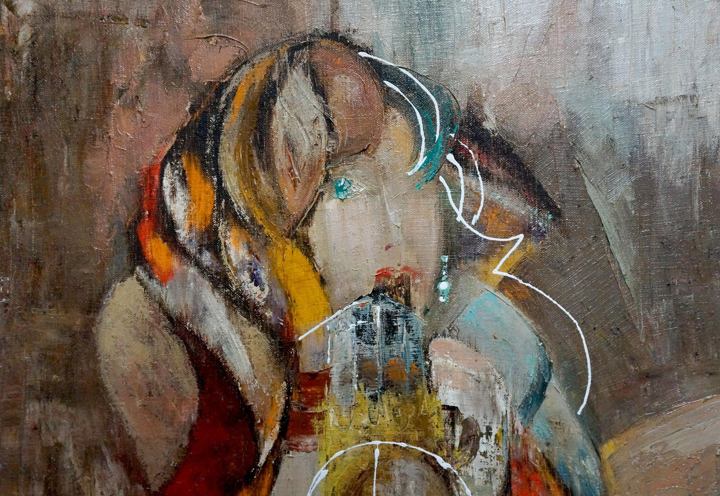 Abstract expressionist oil painting Attend by Alexander Lvovich Schwartz