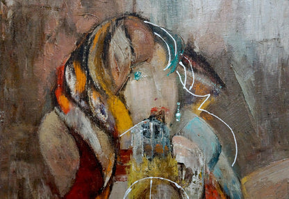 Abstract expressionist oil painting Attend by Alexander Lvovich Schwartz