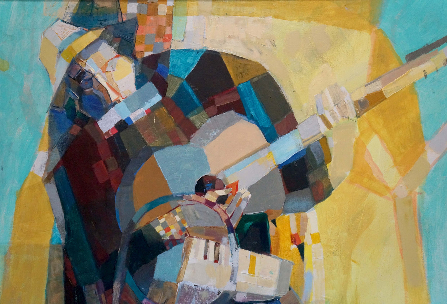 Abstract geometric man orchestra oil painting by Prikhodko Vyacheslav Afanasevich
