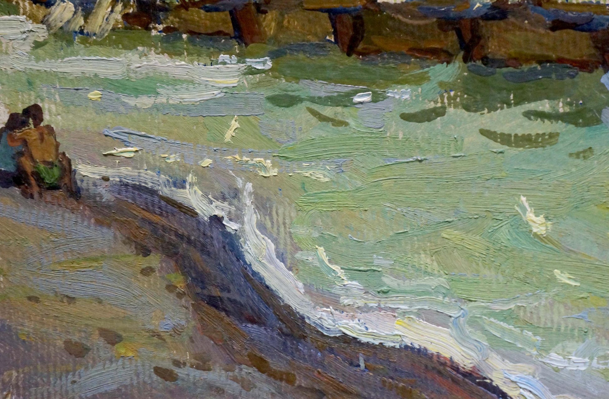 Oil painting Seascape Gomolsky G.S. textured impressionist beach scene