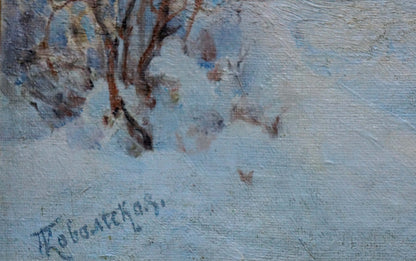 Oil painting Winter fairy tale by Kovalskaya-Ilyina Polina Vladimirovna snowy landscape