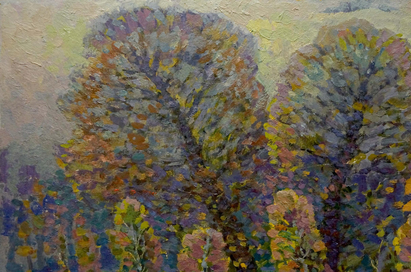 Oil painting Fog in the autumn forest by Ruban Grigory Savelievich