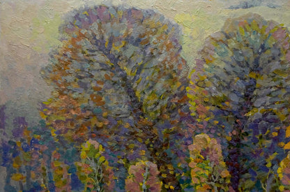 Oil painting Fog in the autumn forest by Ruban Grigory Savelievich